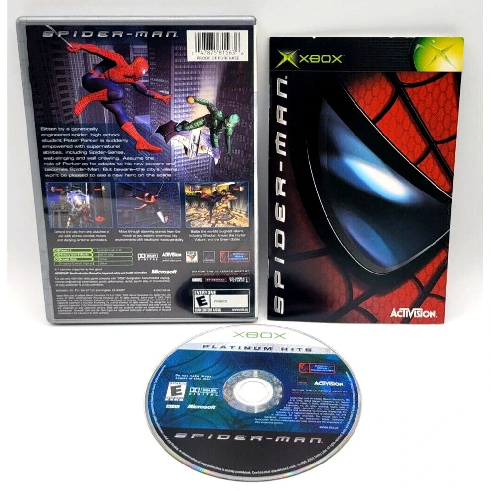 SPIDER-MAN BEST OF PLATINUM HITS XBOX GAME CIB COMPLETE‎ IN BOX